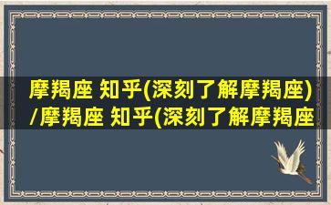 摩羯座 知乎(深刻了解摩羯座)/摩羯座 知乎(深刻了解摩羯座)-我的网站